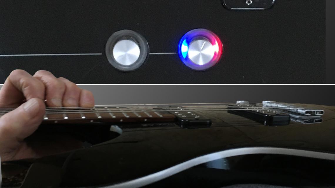 composite pic show the pickup indicator light, and that you can't see it when playing