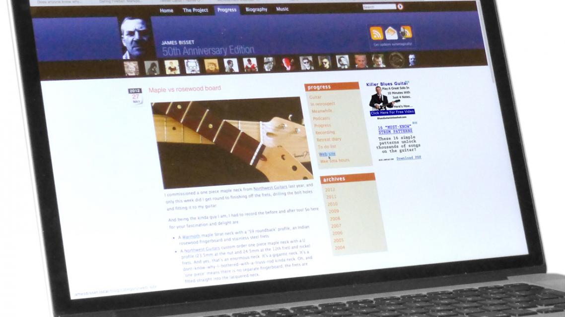 previous web site design on a laptop screen