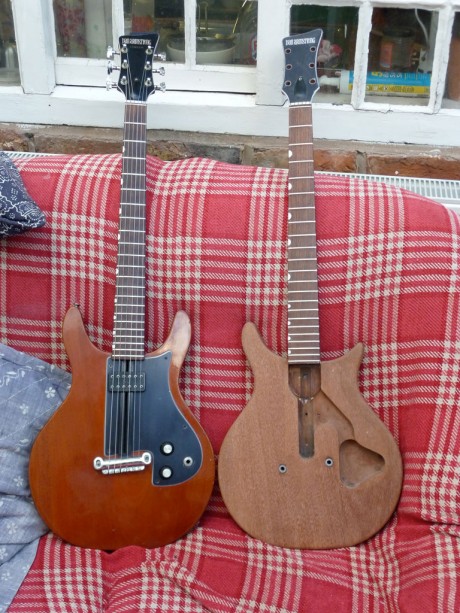 A brace of Dan Armstrong (London) guitars